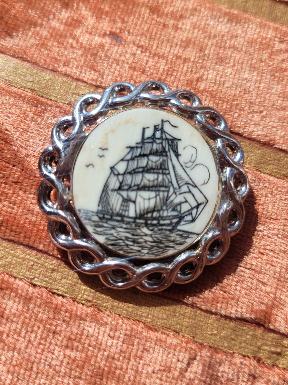 Vintage Nautical Ship Brooch